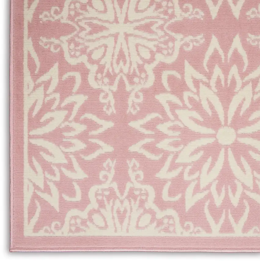 Pink Floral Power Loom Area Rug Photo 7