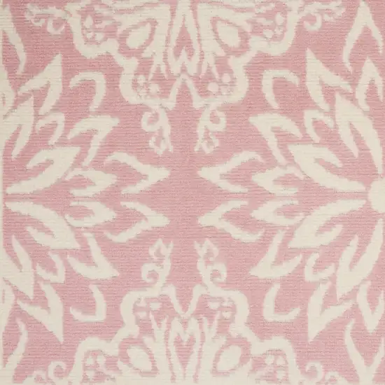 Pink Floral Power Loom Area Rug Photo 4