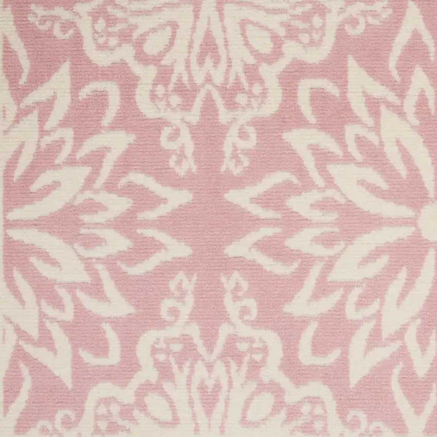 Pink Floral Power Loom Area Rug Photo 4