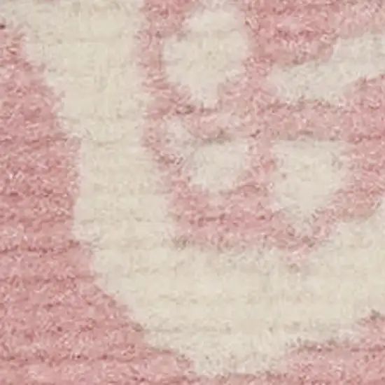 Pink Floral Power Loom Area Rug Photo 1