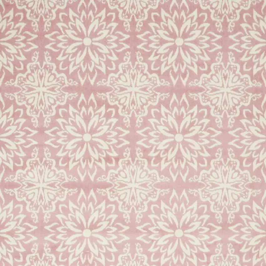 Pink Floral Power Loom Area Rug Photo 4