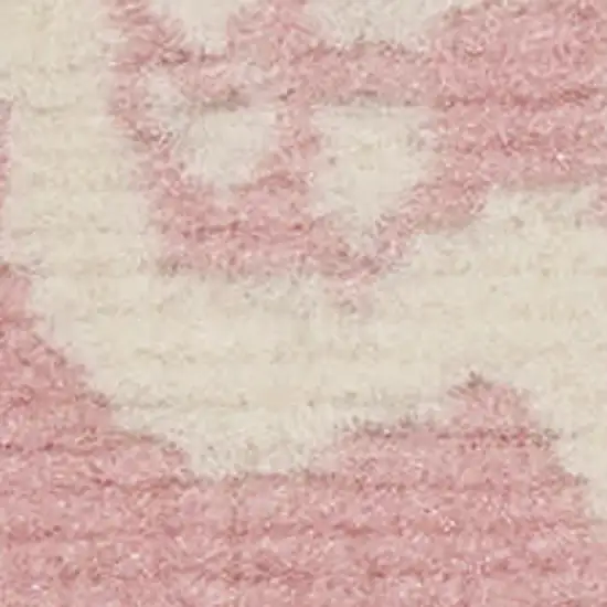 Pink Floral Power Loom Area Rug Photo 1