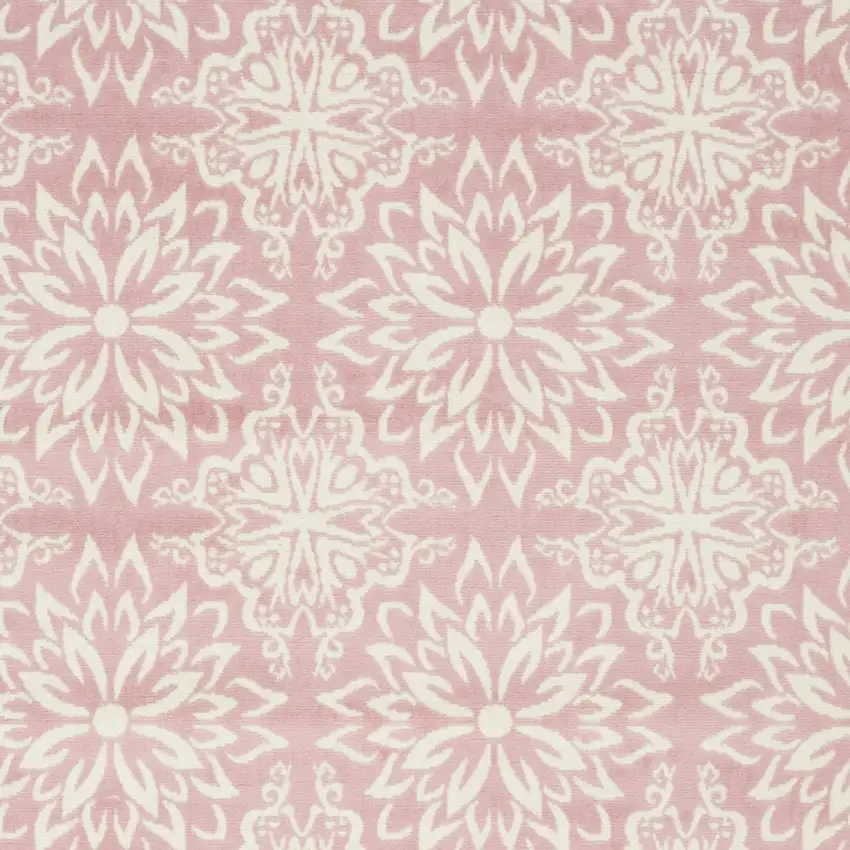 Pink Floral Power Loom Area Rug Photo 4