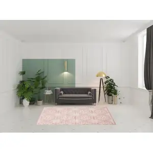 Photo of Pink Floral Power Loom Area Rug