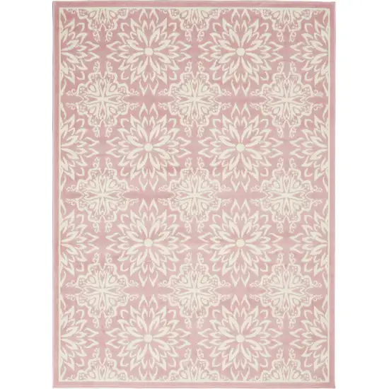 Pink Floral Power Loom Area Rug Photo 8