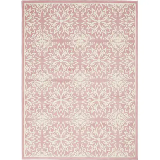 Pink Floral Power Loom Area Rug Photo 2