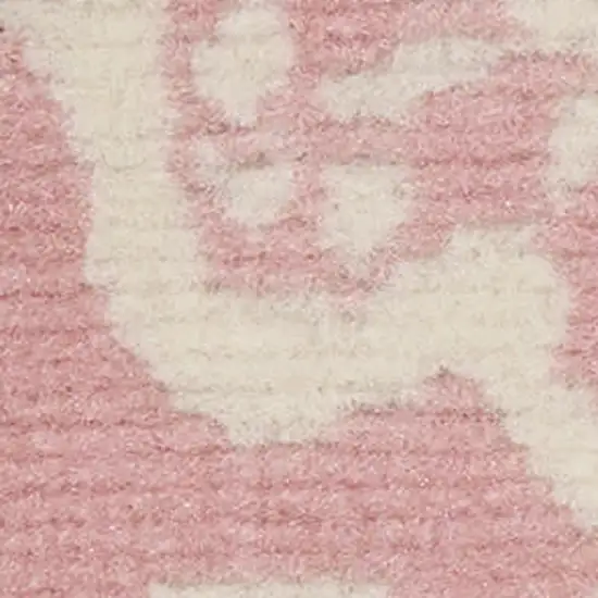 Pink Floral Power Loom Area Rug Photo 1