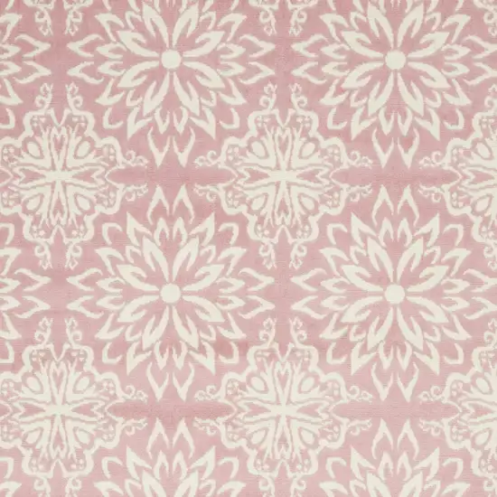 Pink Floral Power Loom Area Rug Photo 4