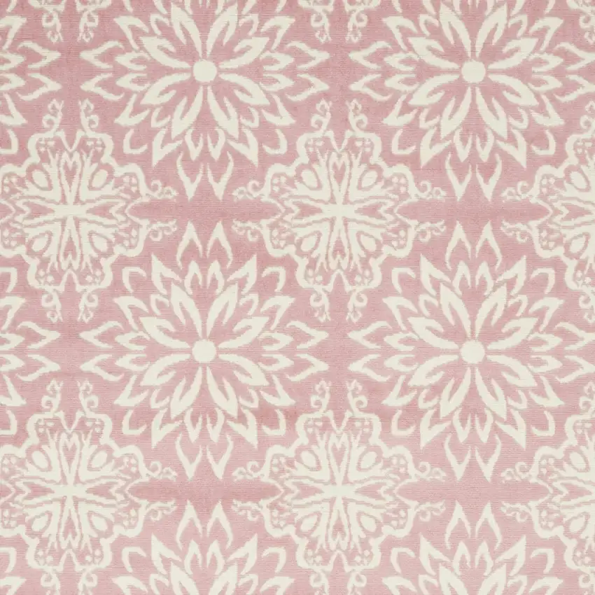 Pink Floral Power Loom Area Rug Photo 4