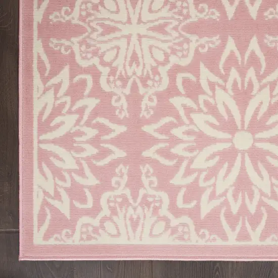 Pink Floral Power Loom Area Rug Photo 9