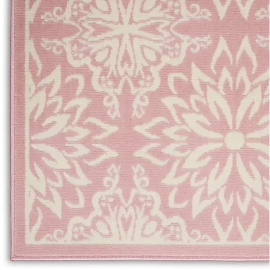 Pink Floral Power Loom Area Rug Photo 8