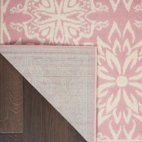 Pink Floral Power Loom Area Rug Photo 8