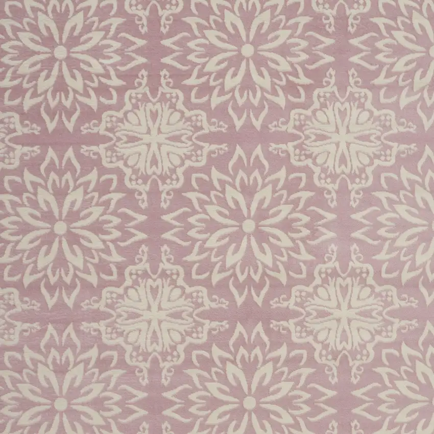 Pink Floral Power Loom Area Rug Photo 3