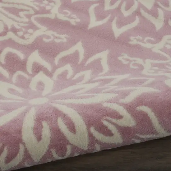 Pink Floral Power Loom Area Rug Photo 9