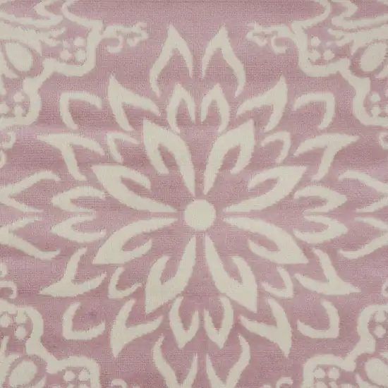 Pink Floral Power Loom Area Rug Photo 4