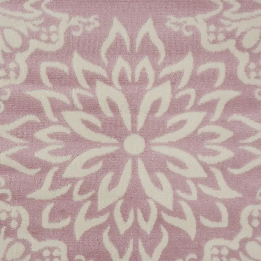 Pink Floral Power Loom Area Rug Photo 4