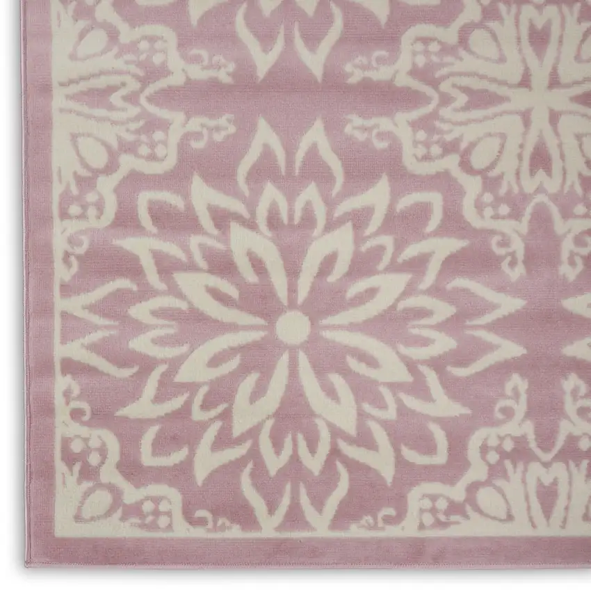 Pink Floral Power Loom Area Rug Photo 8