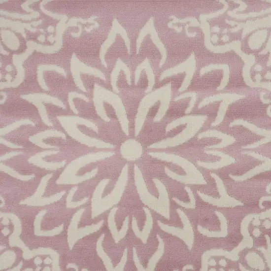 Pink Floral Power Loom Area Rug Photo 3