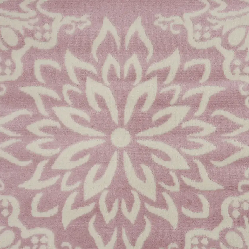 Pink Floral Power Loom Area Rug Photo 3