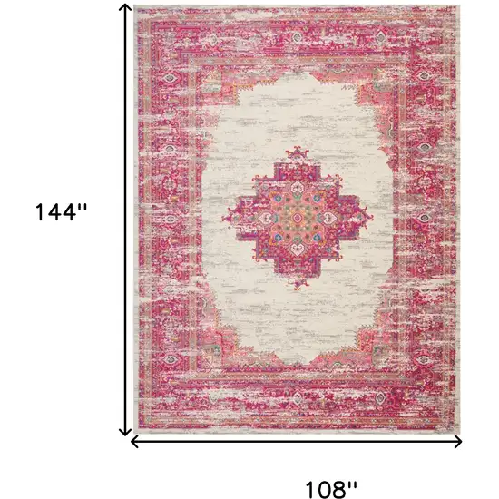 Pink Floral Power Loom Area Rug Photo 3