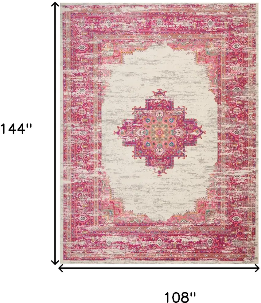 Pink Floral Power Loom Area Rug Photo 3