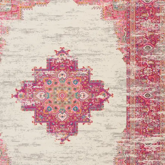 Pink Floral Power Loom Area Rug Photo 6