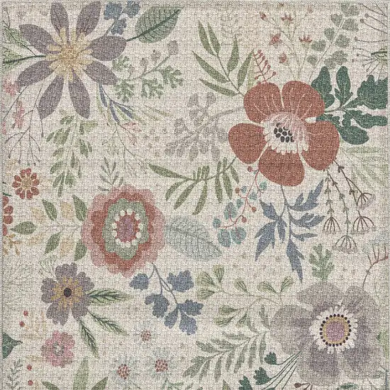 Pink Floral Power Loom Non Skid Area Rug Photo 8