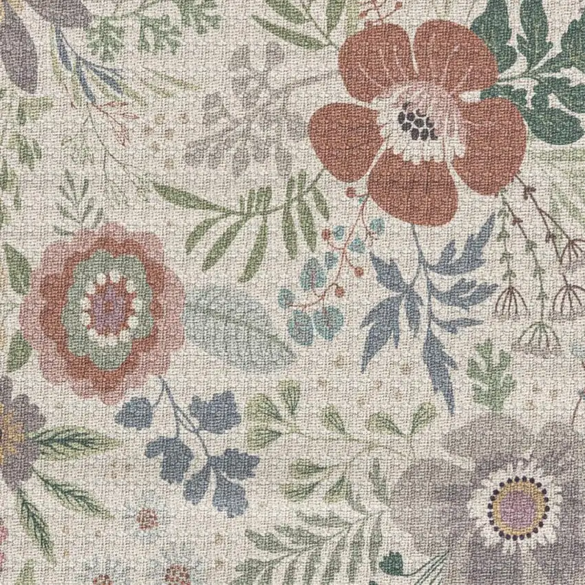 Pink Floral Power Loom Non Skid Area Rug Photo 1