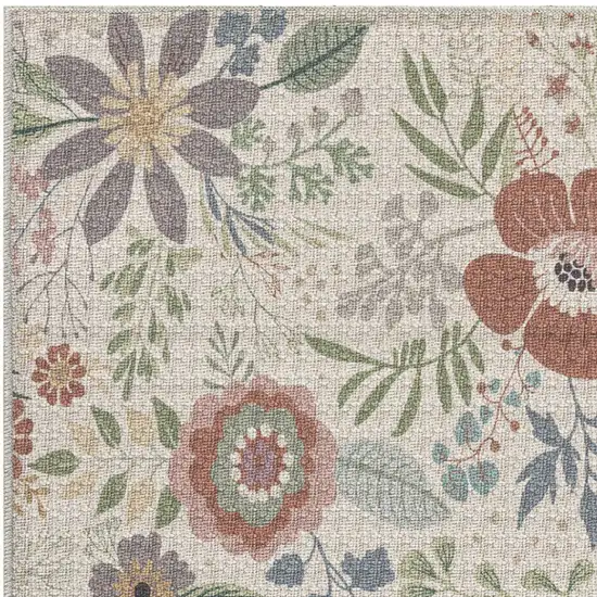 Pink Floral Power Loom Non Skid Area Rug Photo 7