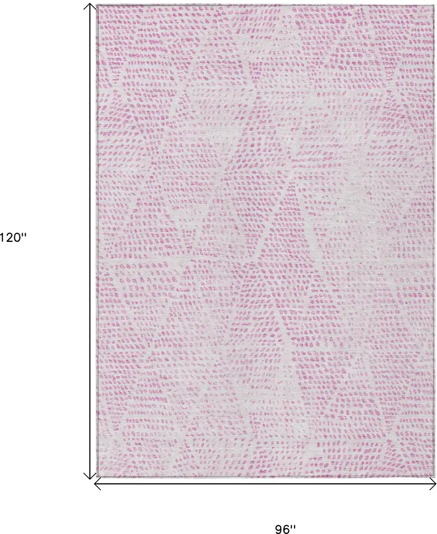 Pink Geometric Washable Non Skid Indoor Outdoor Area Rug Photo 3