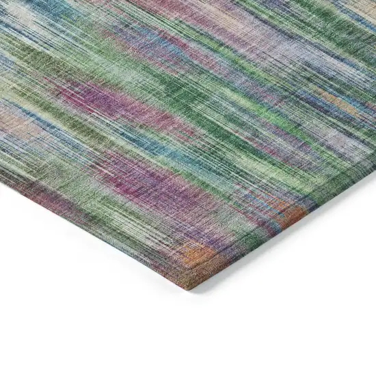 Pink Gold And Ivory Abstract Washable Indoor Outdoor Area Rug Photo 3