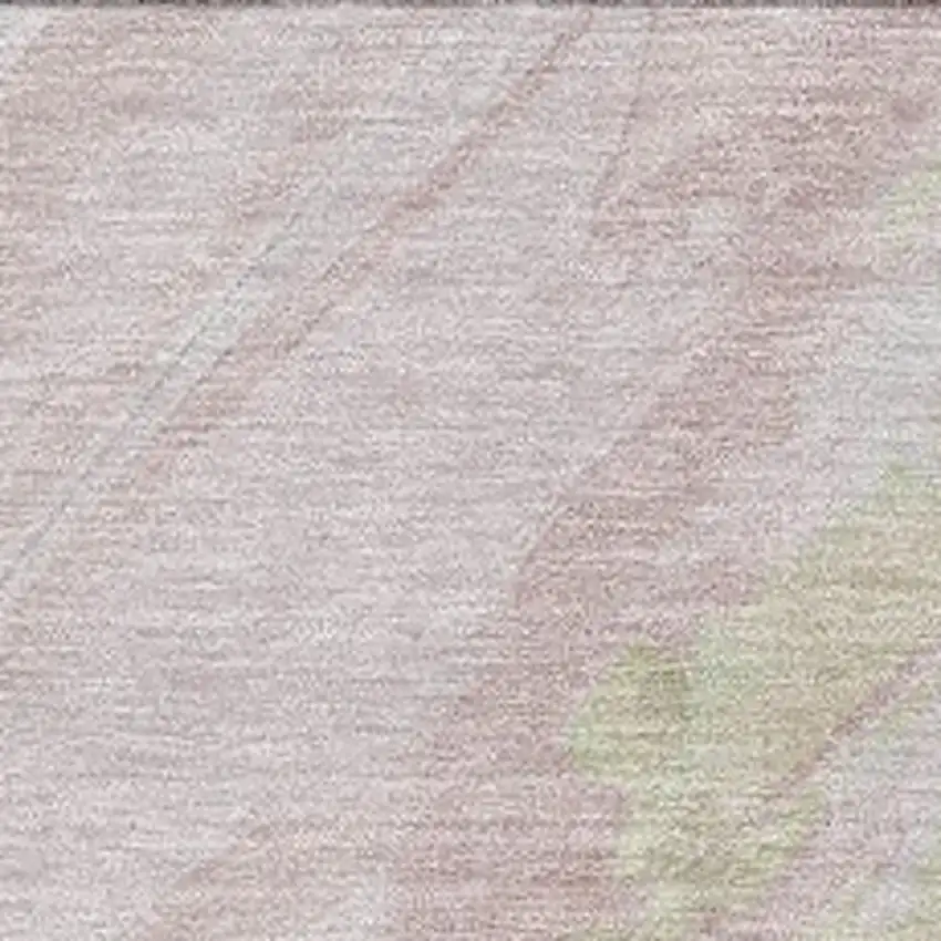 Pink Gray And Beige Abstract Washable Indoor Outdoor Area Rug Photo 3