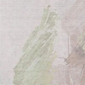 Photo of Pink Gray And Beige Abstract Washable Indoor Outdoor Area Rug