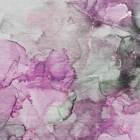 Pink Gray And Ivory Abstract Washable Area Rug With UV Protection Photo 3