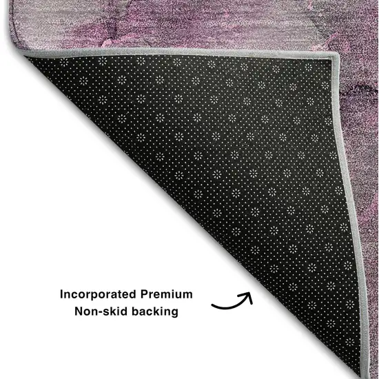 Pink Gray And Ivory Abstract Washable Area Rug With UV Protection Photo 7