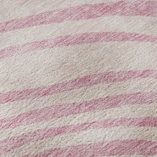 Pink Gray And Ivory Abstract Washable Area Rug With UV Protection Photo 9