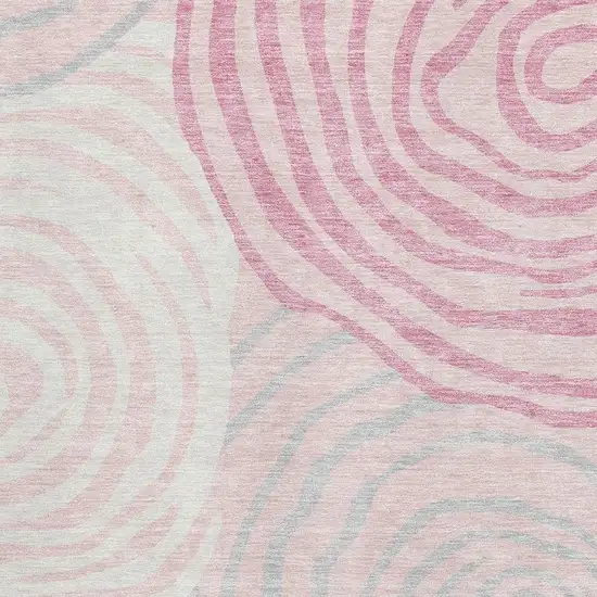 Pink Gray And Ivory Abstract Washable Area Rug With UV Protection Photo 3