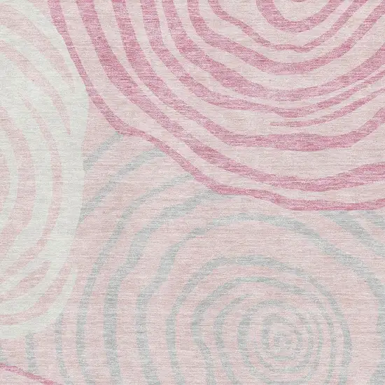 Pink Gray And Ivory Abstract Washable Area Rug With UV Protection Photo 3