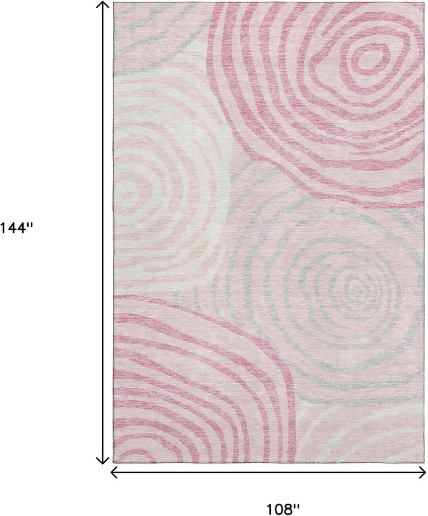 Pink Gray And Ivory Abstract Washable Area Rug With UV Protection Photo 3