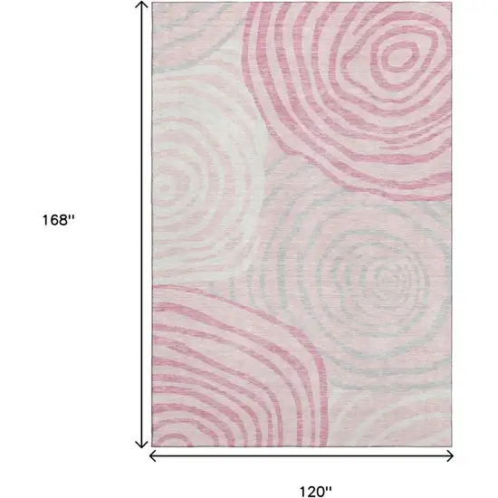 Pink Gray And Ivory Abstract Washable Area Rug With UV Protection Photo 3