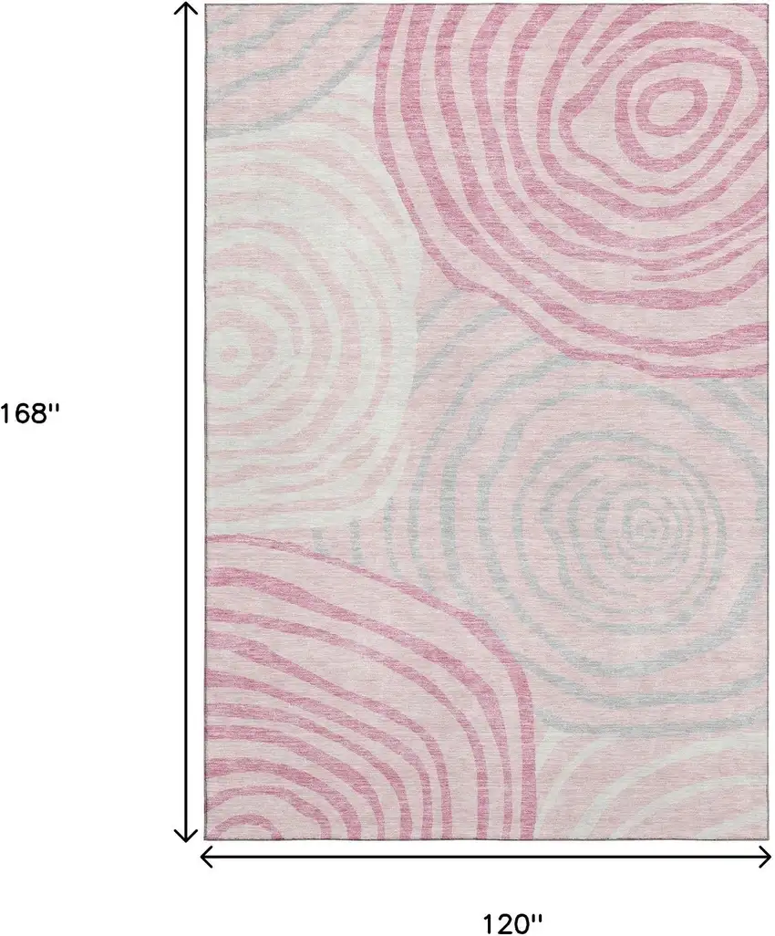 Pink Gray And Ivory Abstract Washable Area Rug With UV Protection Photo 3