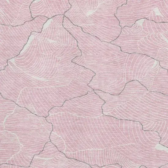 Pink Gray And Ivory Abstract Washable Area Rug With UV Protection Photo 2