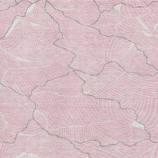 Pink Gray And Ivory Abstract Washable Area Rug With UV Protection Photo 2