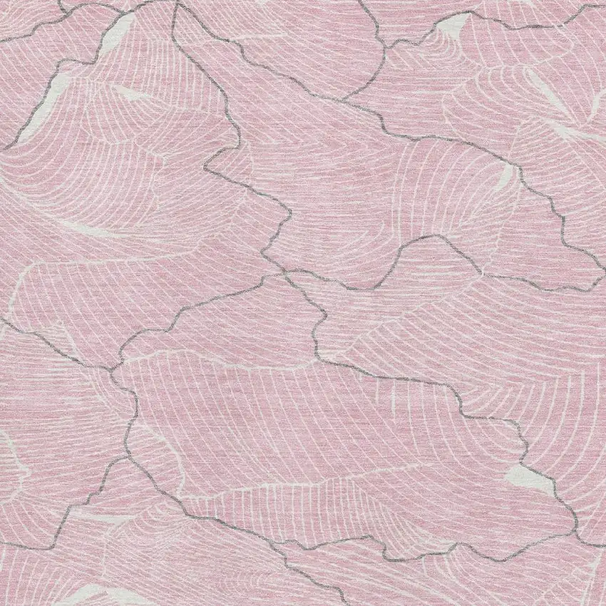 Pink Gray And Ivory Abstract Washable Area Rug With UV Protection Photo 2