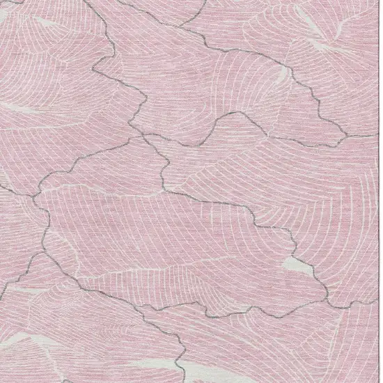 Pink Gray And Ivory Abstract Washable Area Rug With UV Protection Photo 2