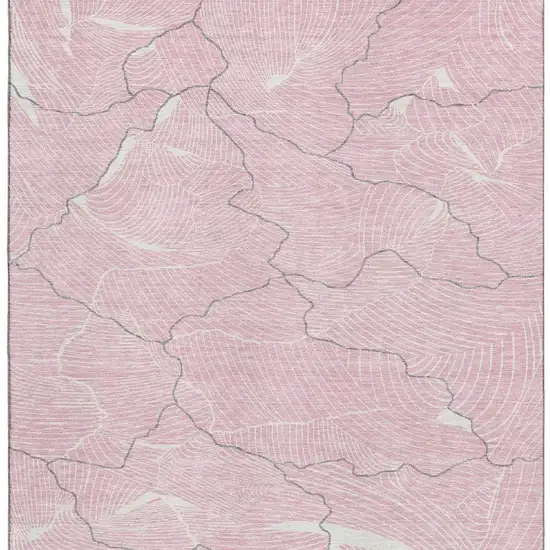 Pink Gray And Ivory Abstract Washable Area Rug With UV Protection Photo 3
