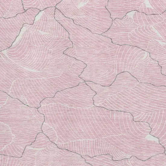 Pink Gray And Ivory Abstract Washable Area Rug With UV Protection Photo 2