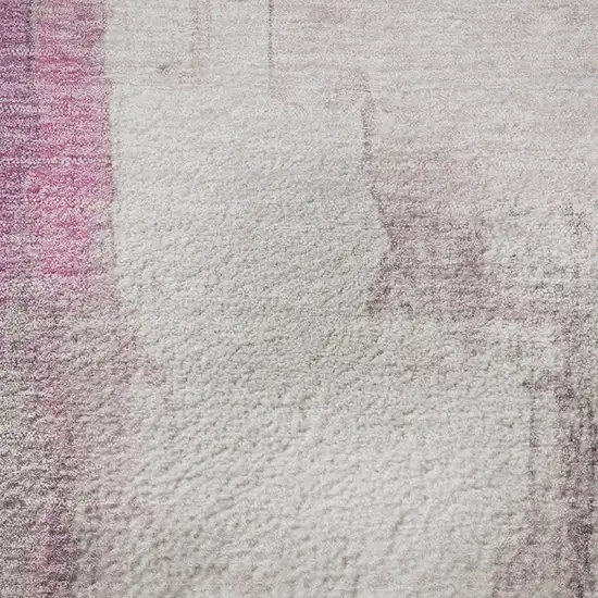 Pink Gray And Ivory Abstract Washable Area Rug With UV Protection Photo 1