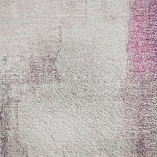 Pink Gray And Ivory Abstract Washable Area Rug With UV Protection Photo 4
