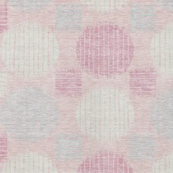 Pink Gray And Ivory Geometric Washable Indoor Outdoor Area Rug Photo 6